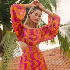 NWT Sundress LUDIVINE AMAZONIA FUCHSIA & ORANGE